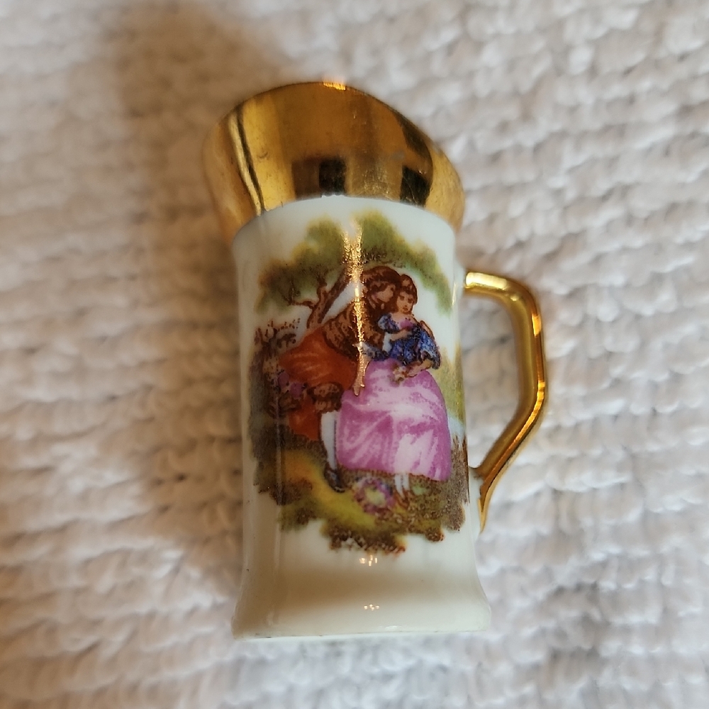 Miniature Pitcher with Gold Accents Limoges